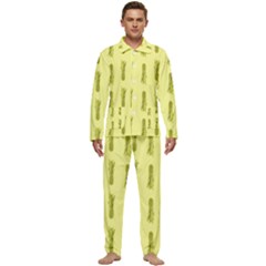 Yellow Pineapple Men s Long Sleeve Velvet Pocket Pajamas Set by ConteMonfrey