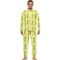 Yellow Pineapple Men s Long Sleeve Velvet Pocket Pajamas Set View1