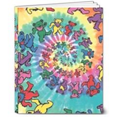 Grateful Dead Bears Tie Dye Vibrant Spiral 8  X 10  Hardcover Notebook by Bedest