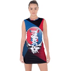 Grateful Dead Big Skull Lace Up Front Bodycon Dress by Bedest