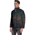 Mathematical Colorful Formulas Drawn By Hand Black Chalkboard Men s Puffer Bubble Jacket Coat View2