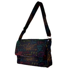 Mathematical Colorful Formulas Drawn By Hand Black Chalkboard Full Print Messenger Bag (s) by Ravend