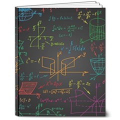 Mathematical Colorful Formulas Drawn By Hand Black Chalkboard 8  X 10  Hardcover Notebook by Ravend