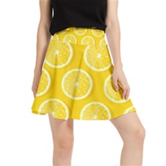 Lemon Fruits Slice Seamless Pattern Waistband Skirt by Ravend