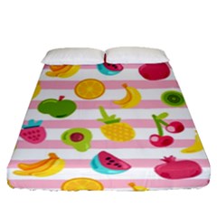 Tropical Fruits Berries Seamless Pattern Fitted Sheet (queen Size) by Ravend