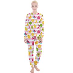 Tropical Fruits Berries Seamless Pattern Women s Lounge Set by Ravend