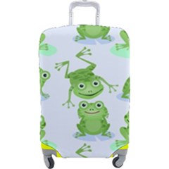 Cute Green Frogs Seamless Pattern Luggage Cover (large) by Ravend