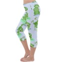 Cute Green Frogs Seamless Pattern Lightweight Velour Capri Yoga Leggings View2