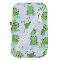 Cute Green Frogs Seamless Pattern Belt Pouch Bag (large) by Ravend