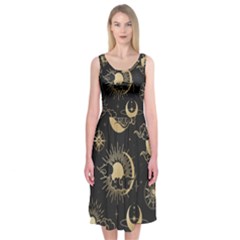 Star Colorful Christmas Abstract Midi Sleeveless Dress by Apen