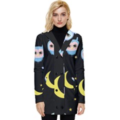 Cute Art Print Pattern Button Up Hooded Coat  by Apen