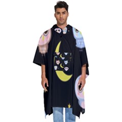 Cute Art Print Pattern Men s Hooded Rain Ponchos by Apen