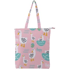 Cute Owl Doodles With Moon Star Seamless Pattern Double Zip Up Tote Bag by Apen