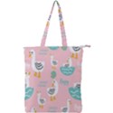 Cute Owl Doodles With Moon Star Seamless Pattern Double Zip Up Tote Bag View1