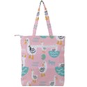 Cute Owl Doodles With Moon Star Seamless Pattern Double Zip Up Tote Bag View2