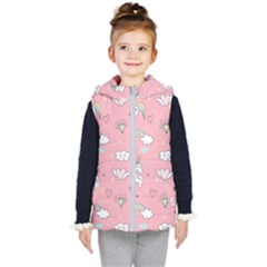 Cute Unicorn Seamless Pattern Kids  Hooded Puffer Vest by Apen