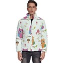 Forest Seamless Pattern With Cute Owls Men s Puffer Bubble Jacket Coat View1