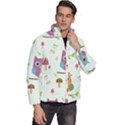 Forest Seamless Pattern With Cute Owls Men s Puffer Bubble Jacket Coat View3