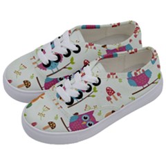 Forest Seamless Pattern With Cute Owls Kids  Classic Low Top Sneakers by Apen