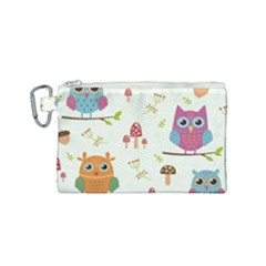 Forest Seamless Pattern With Cute Owls Canvas Cosmetic Bag (small) by Apen