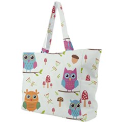 Forest Seamless Pattern With Cute Owls Simple Shoulder Bag by Apen