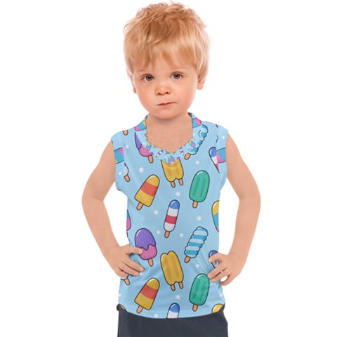 Cute Kawaii Ice Cream Seamless Pattern Kids  Sport Tank Top by Apen