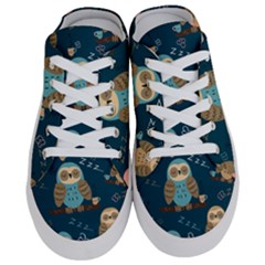 Seamless Pattern Owls Dreaming Half Slippers by Apen