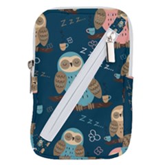 Seamless Pattern Owls Dreaming Belt Pouch Bag (small) by Apen