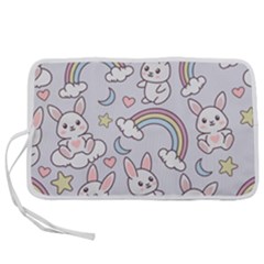 Seamless Pattern With Cute Rabbit Character Pen Storage Case (l) by Apen