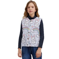 Seamless Pattern With Cute Rabbit Character Kid s Button Up Puffer Vest	 by Apen