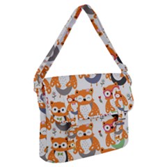 Cute Colorful Owl Cartoon Seamless Pattern Buckle Messenger Bag by Apen