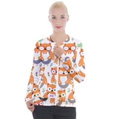 Cute Colorful Owl Cartoon Seamless Pattern Casual Zip Up Jacket by Apen