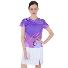 Hand Drawn Abstract Organic Shapes Background Women s Sports Top by Apen