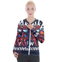 Make Devil Discovery  Casual Zip Up Jacket by Saikumar