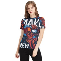 Make Devil Discovery  Women s Short Sleeve Rash Guard by Saikumar