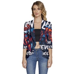 Dont Fear Women s 3/4 Sleeve Ruffle Edge Open Front Jacket by Saikumar