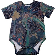 Vintage World Map Baby Short Sleeve Bodysuit by Jatiart