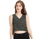 Math Equations Formulas Pattern V-Neck Cropped Tank Top View1