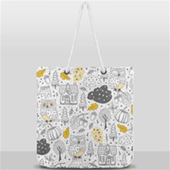 Doodle Seamless Pattern With Autumn Elements Full Print Rope Handle Tote (large) by Ravend