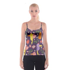 Exotic Seamless Pattern With Parrots Fruits Spaghetti Strap Top by Ravend