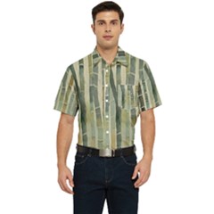 Bamboo Plants Men s Short Sleeve Pocket Shirt  by Ravend