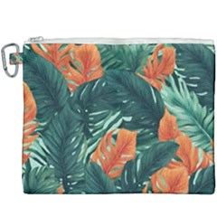 Green Tropical Leaves Canvas Cosmetic Bag (xxxl) by Jack14