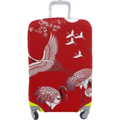 Japanese Crane Bird Art Luggage Cover (large) by Cendanart