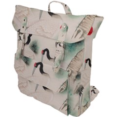 Japanese Crane Painting Of Bird Buckle Up Backpack by Cendanart