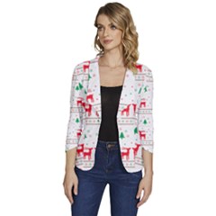 Christmas Women s One-button 3/4 Sleeve Short Jacket by saad11