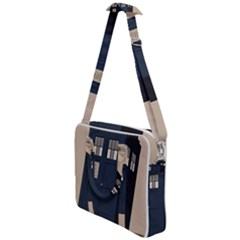 Tardis Doctor Who Minimal Minimalism Cross Body Office Bag by Cendanart