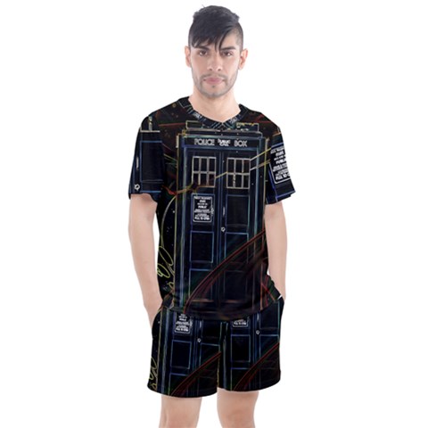 Tardis Doctor Who Magic Travel Macine Fantasy Men s Mesh T-shirt And Shorts Set by Cendanart