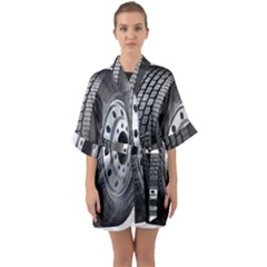 Tire Half Sleeve Satin Kimono  by Ket1n9