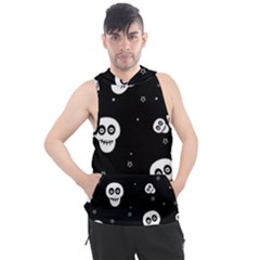 Skull Pattern Men s Sleeveless Hoodie by Ket1n9