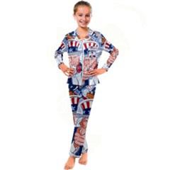 Independence Day United States Of America Kids  Satin Long Sleeve Pajamas Set by Ket1n9